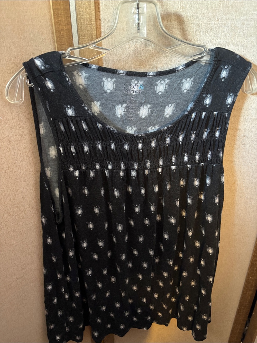 Croft & Barrow Floral-Spot Sleeveless Top XXL